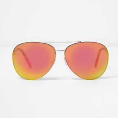 Gold red fade aviator sunglasses
